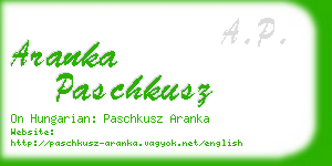 aranka paschkusz business card